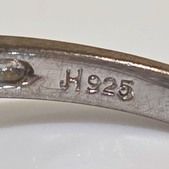 Cushion Cut Blue Three (3) Stone CZ Accent 925 Sterling Silver Ring Size 6.75 - Picture 14 of 16